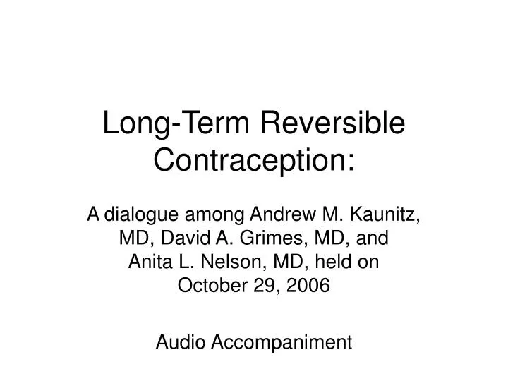 long term reversible contraception