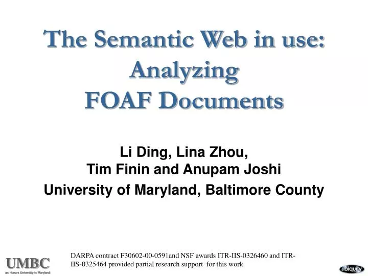 the semantic web in use analyzing foaf documents