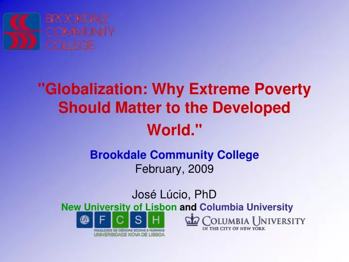 globalization why extreme poverty should matter to the developed world