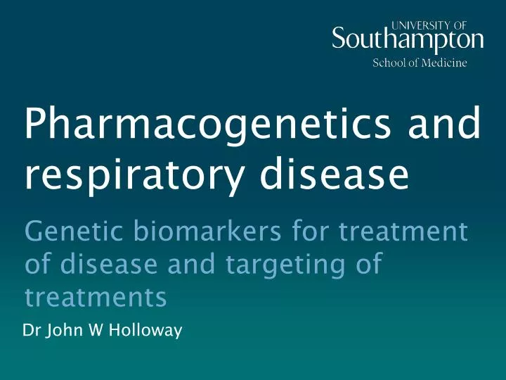pharmacogenetics and respiratory disease