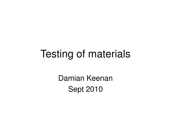 testing of materials