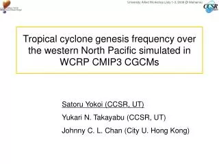 Tropical cyclone genesis frequency over the western North Pacific simulated in WCRP CMIP3 CGCMs