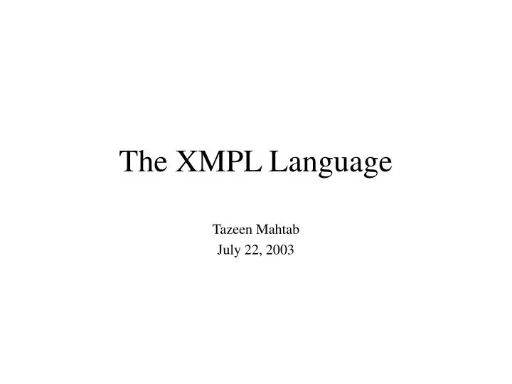 the xmpl language