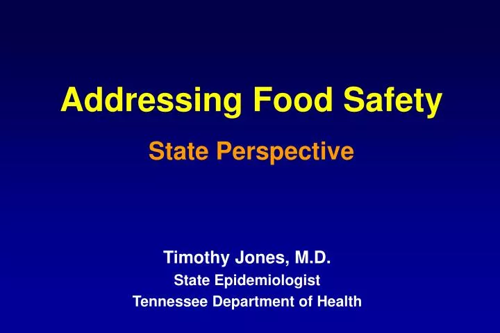 addressing food safety state perspective