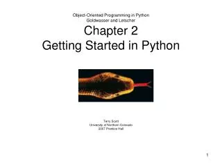 Object-Oriented Programming in Python Goldwasser and Letscher Chapter 2 Getting Started in Python