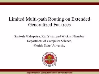 Limited Multi-path Routing on Extended Generalized Fat-trees