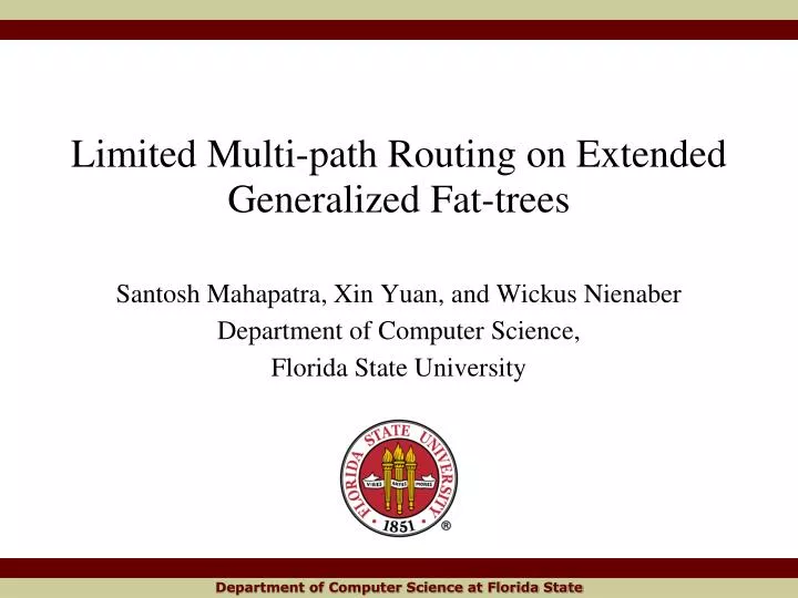 limited multi path routing on extended generalized fat trees