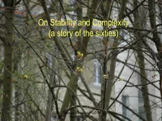 On Stability and Complexity (a story of the sixties)