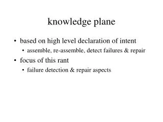 knowledge plane