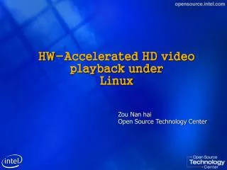 HW-Accelerated HD video playback under Linux