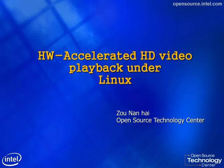 hw accelerated hd video playback under linux