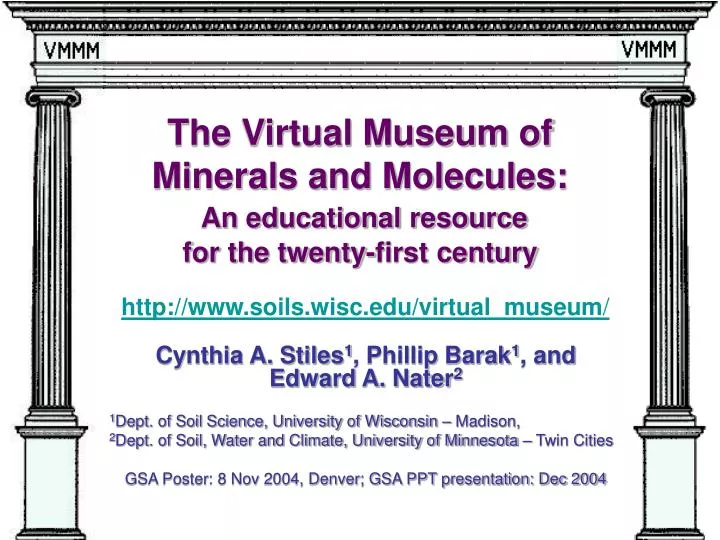the virtual museum of minerals and molecules an educational resource for the twenty first century