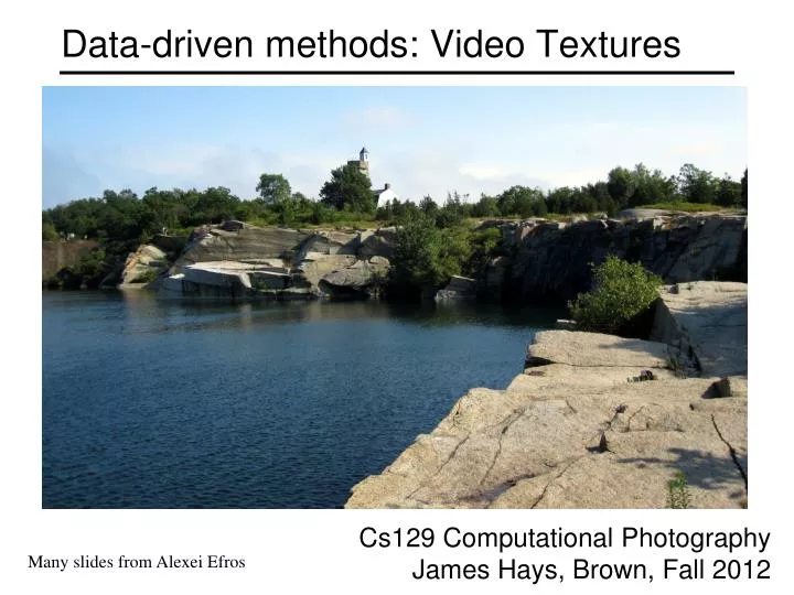 data driven methods video textures