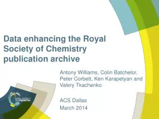Data enhancing the Royal Society of Chemistry publication archive