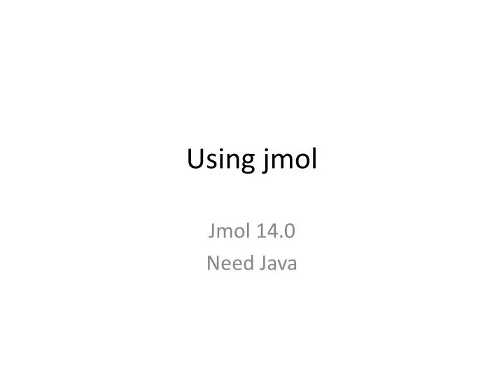 using jmol