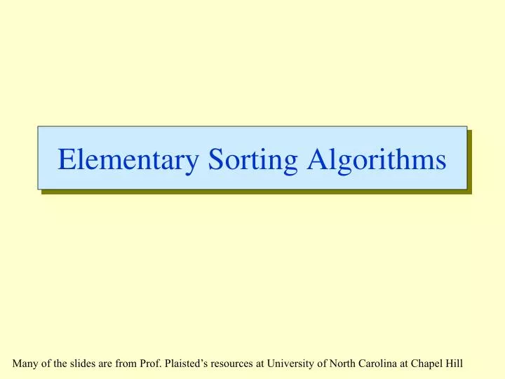 elementary sorting algorithms