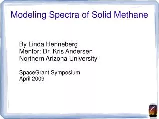 Modeling Spectra of Solid Methane