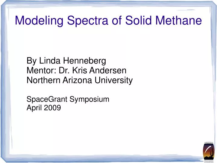 modeling spectra of solid methane