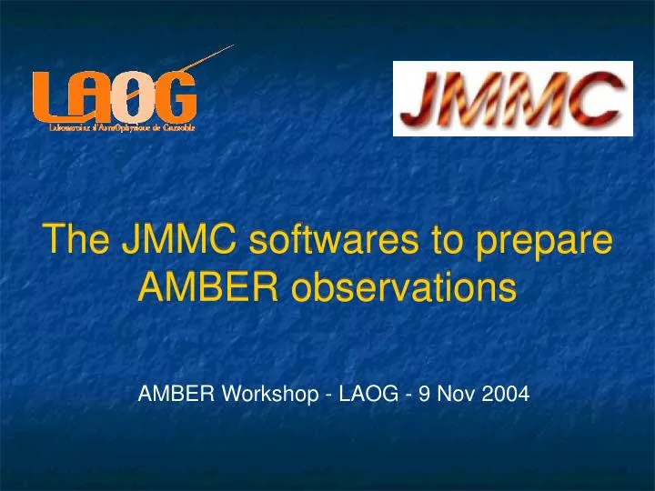 the jmmc softwares to prepare amber observations