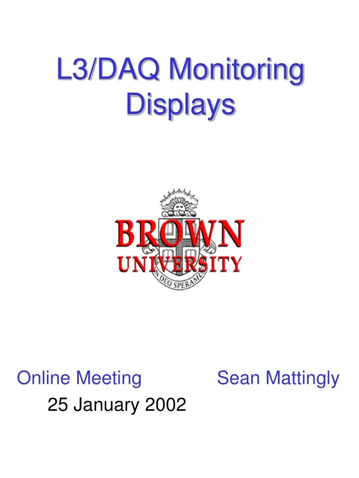 l3 daq monitoring displays