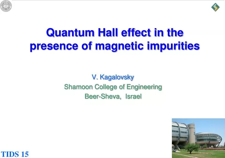 quantum hall effect in the presence of magnetic impurities