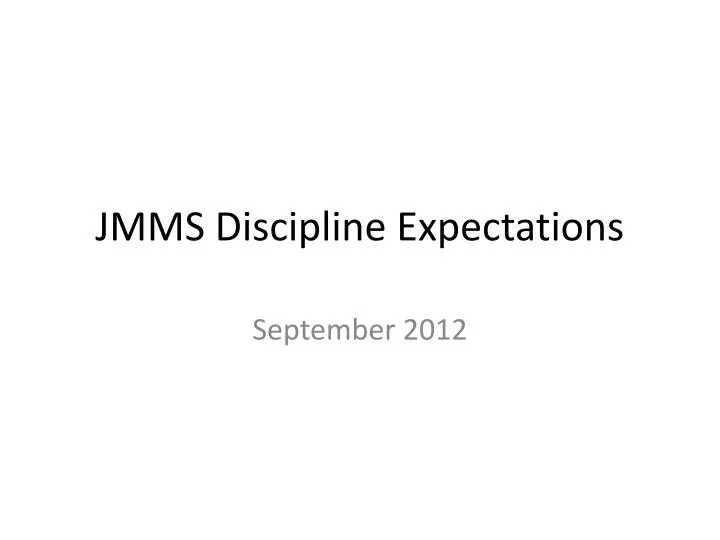 jmms discipline expectations