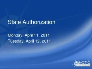 State Authorization
