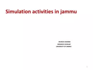 Simulation activities in jammu