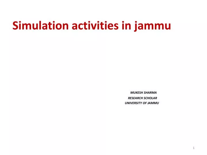 simulation activities in jammu