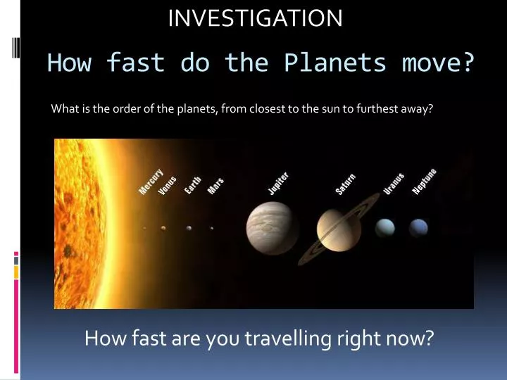 how fast do the planets move
