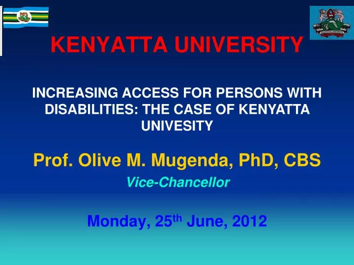 kenyatta university prof olive m mugenda phd cbs vice chancellor monday 25 th june 2012