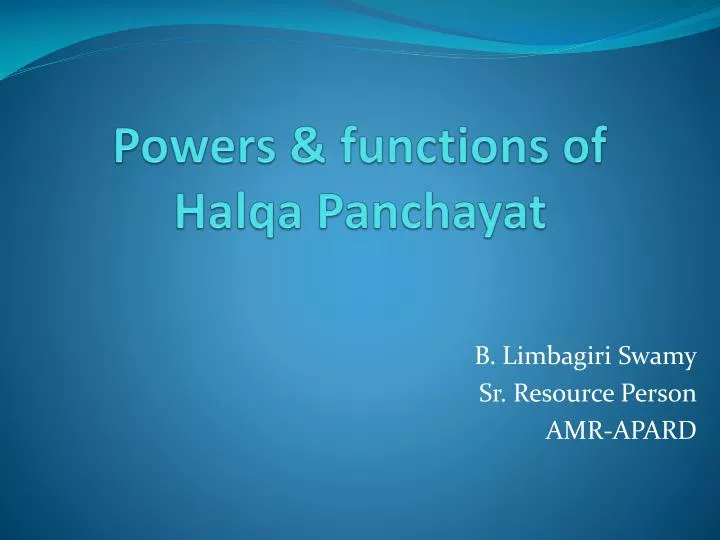 powers functions of halqa panchayat
