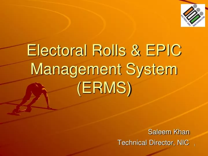electoral rolls epic management system erms saleem khan technical director nic