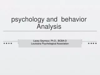 psychology and behavior Analysis