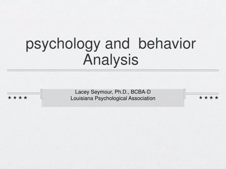 psychology and behavior analysis