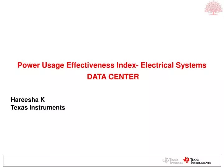 power usage effectiveness index electrical systems data center