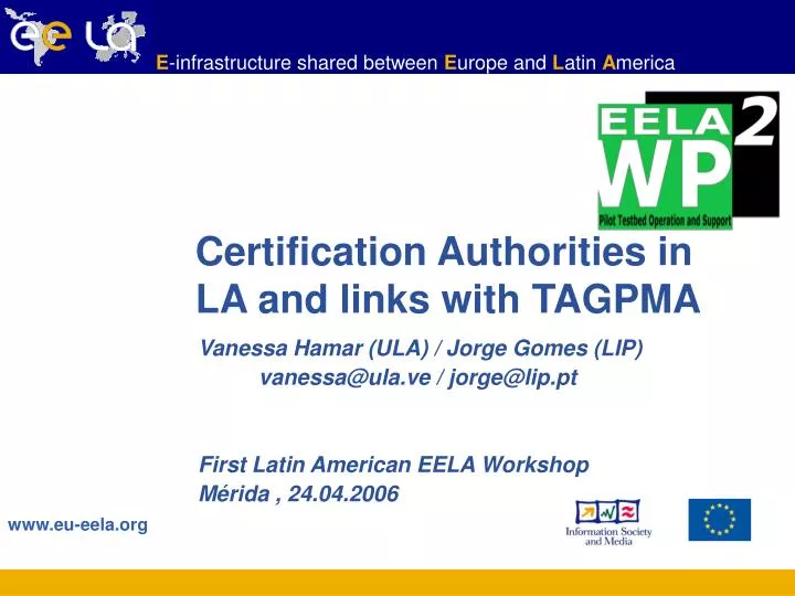certification authorities in la and links with tagpma