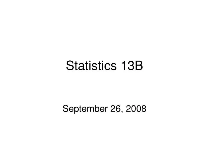 statistics 13b