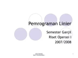 pemrograman linier