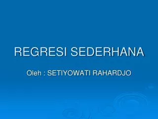 regresi sederhana