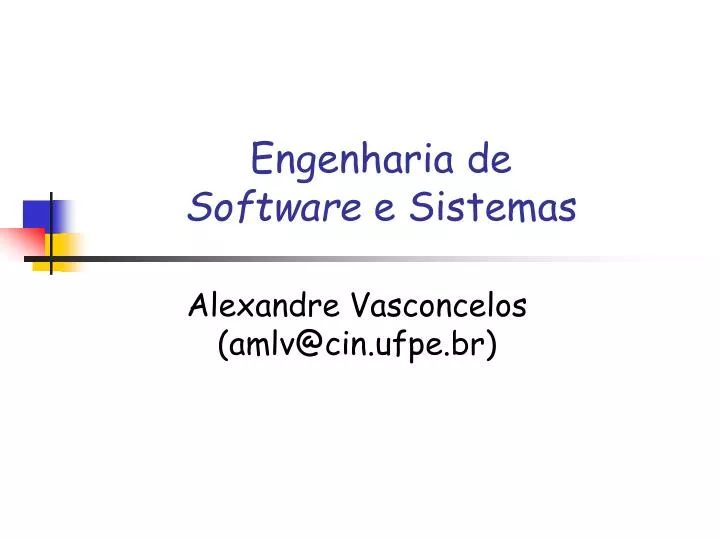 engenharia de software e sistemas