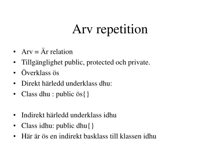 arv repetition