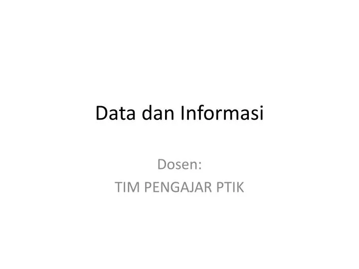 data dan informasi