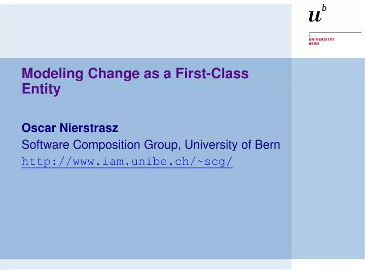 modeling change as a first class entity