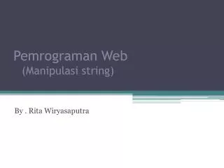pemrograman web manipulasi string