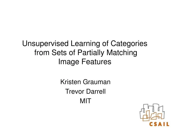 unsupervised learning of categories from sets of partially matching image features