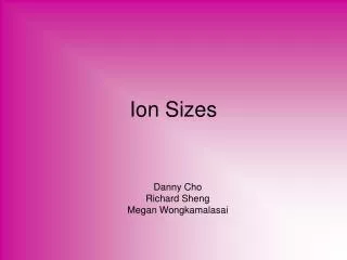 ion sizes