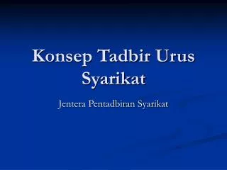 konsep tadbir urus syarikat