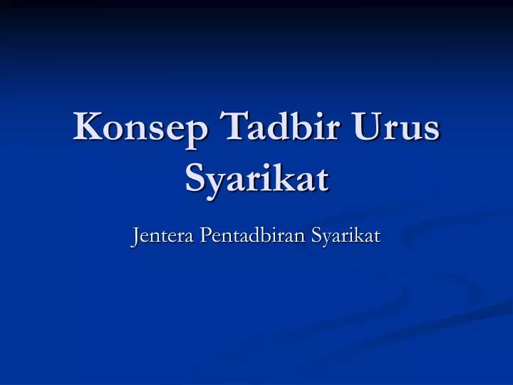 konsep tadbir urus syarikat