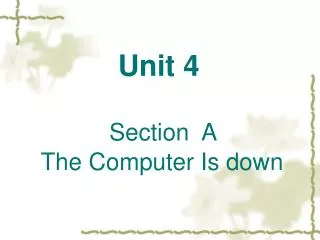unit 4 section a the computer is down